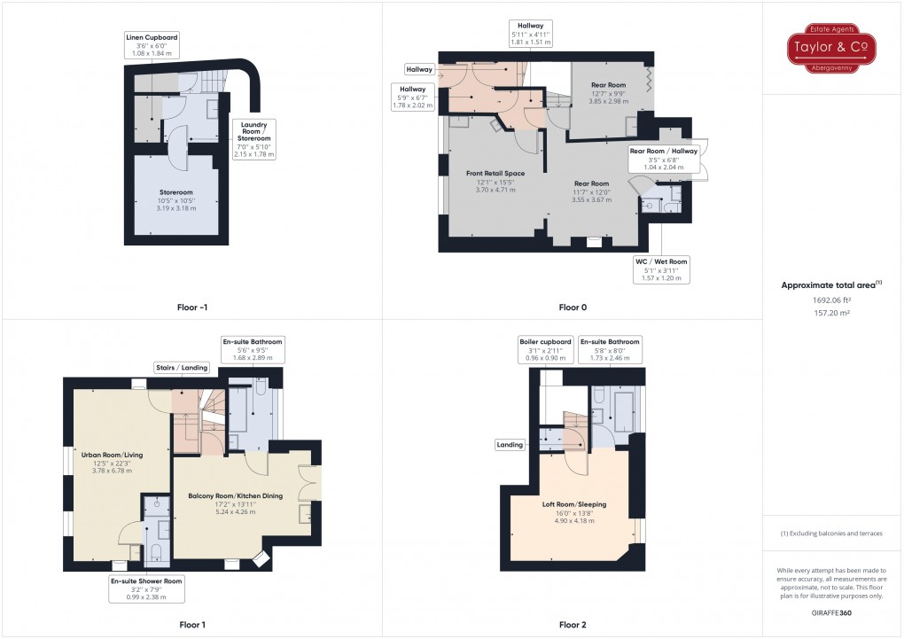 Floorplan for Residential/Commercial Property, High Street, Crickhowell