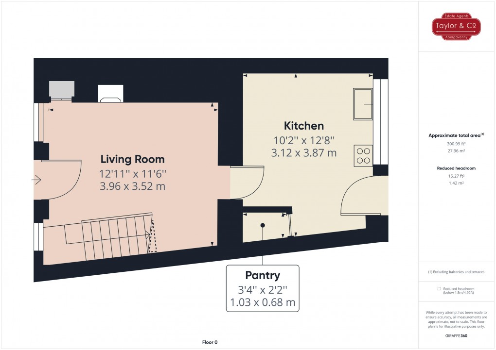 Floorplan for Crown Cottages, Llangattock, Crickhowell