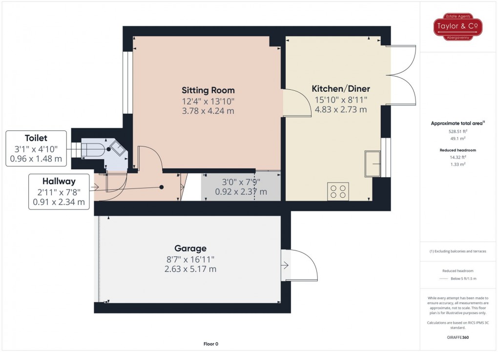 Floorplan for Glyndwr Gardens, Ysbytty Fields, NP7