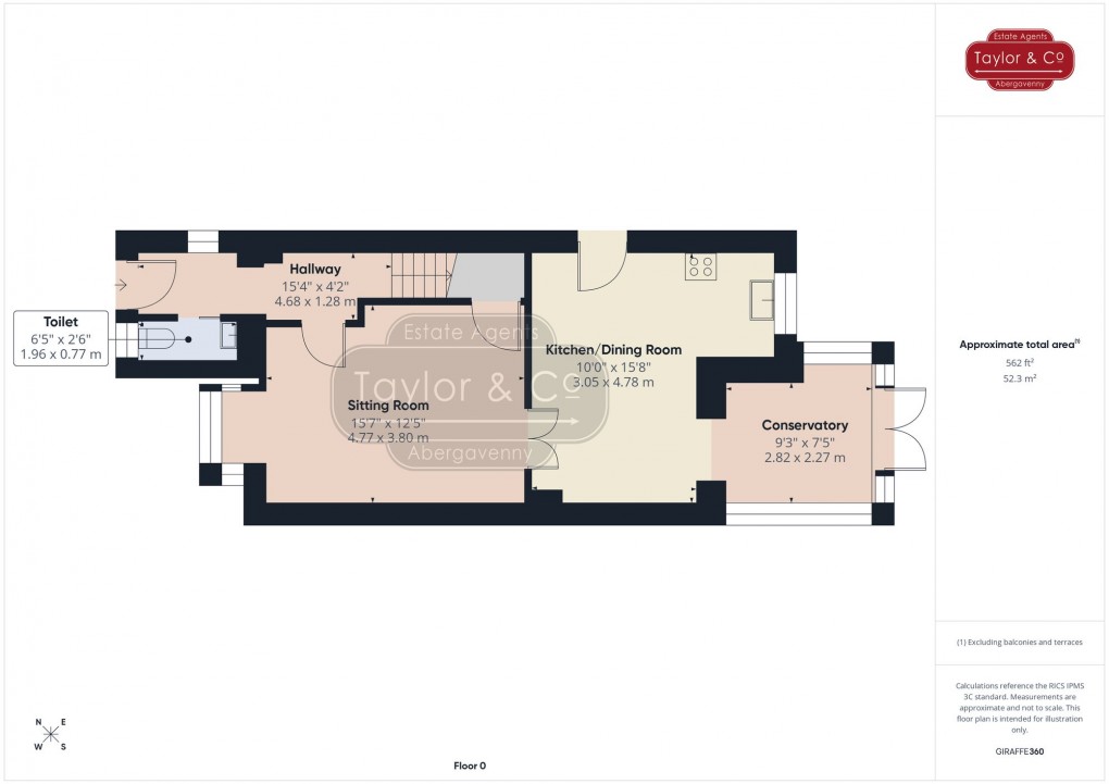 Floorplan for Hereford Road, Abergavenny, NP7