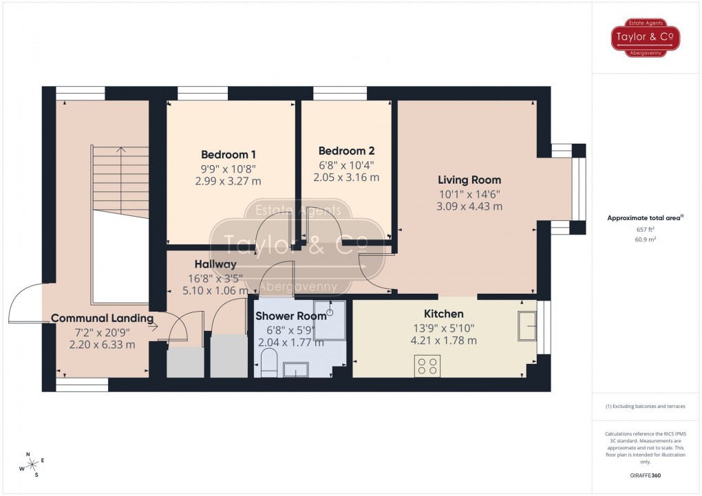 Floorplan for Priory Gardens, Abergavenny, NP7