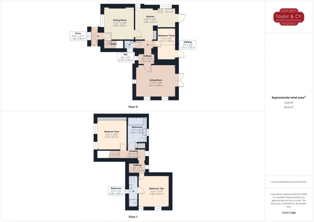 Floorplan for Hereford Road, Mardy, NP7