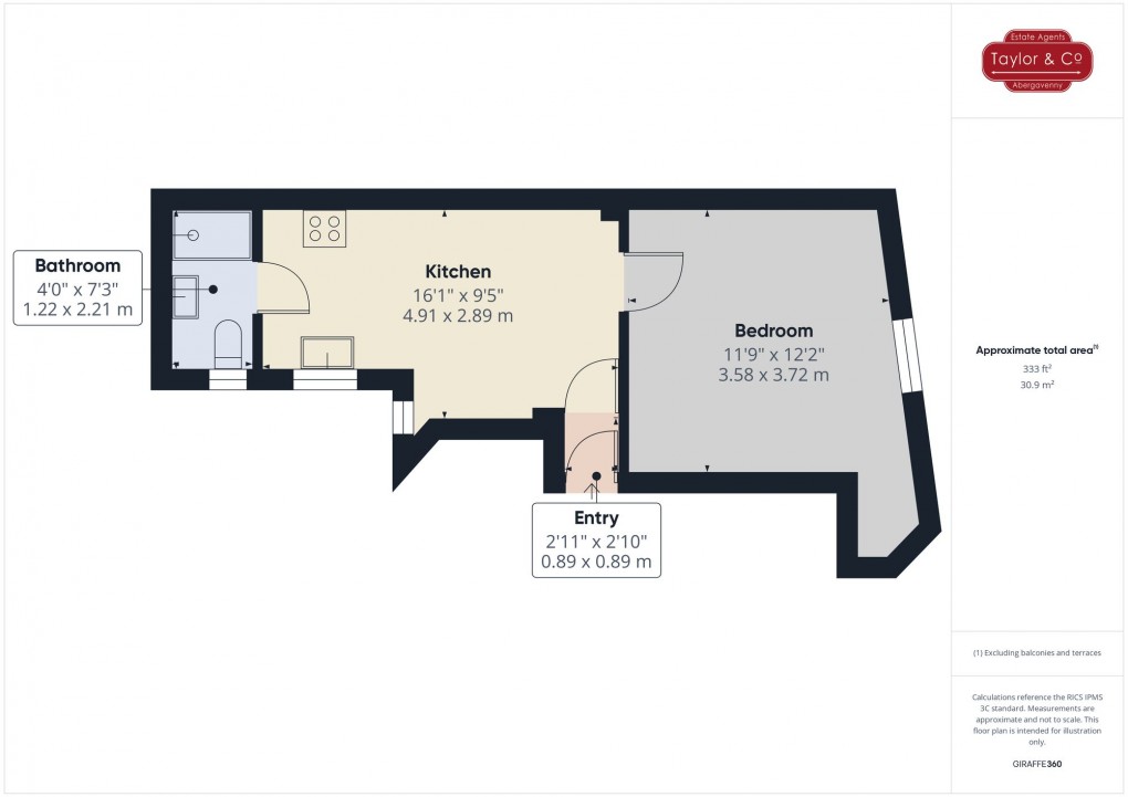 Floorplan for Cross Street, Abergavenny, NP7