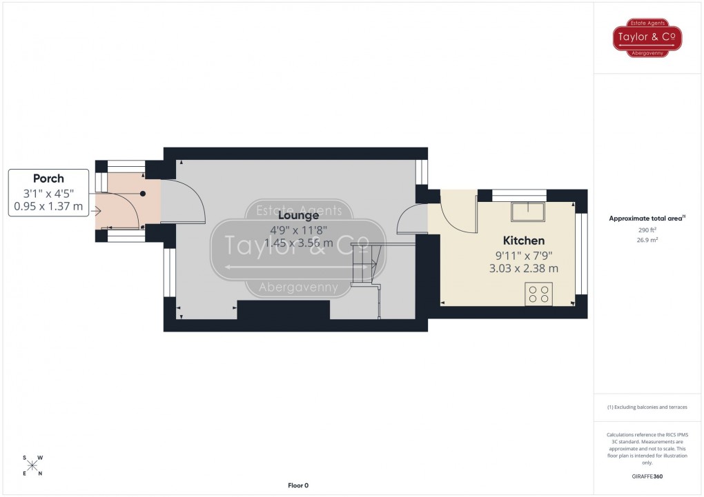 Floorplan for Ross Road, Abergavenny, NP7