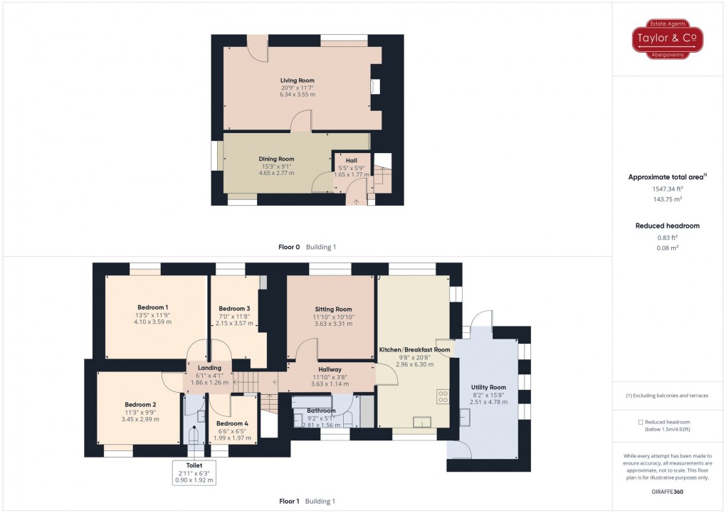 Floorplan for Cross Ash, Abergavenny, NP7