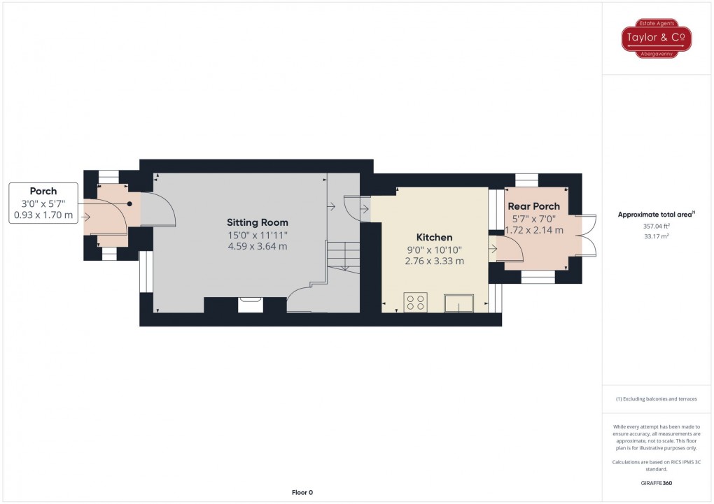 Floorplan for Ross Road, Abergavenny, NP7