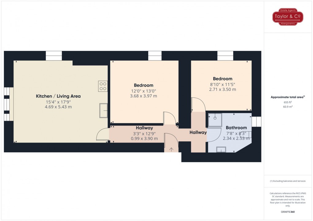 Floorplan for Brecon Road, Abergavenny, NP7