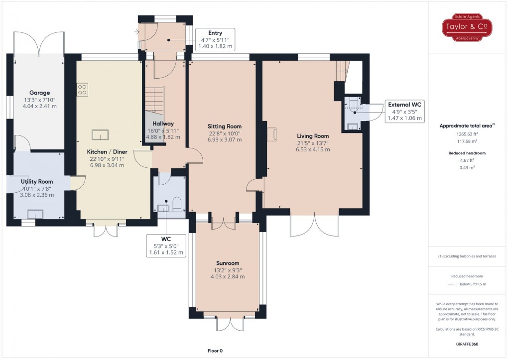 Floorplan for Bryn-Y-Gwenin, Abergavenny, NP7