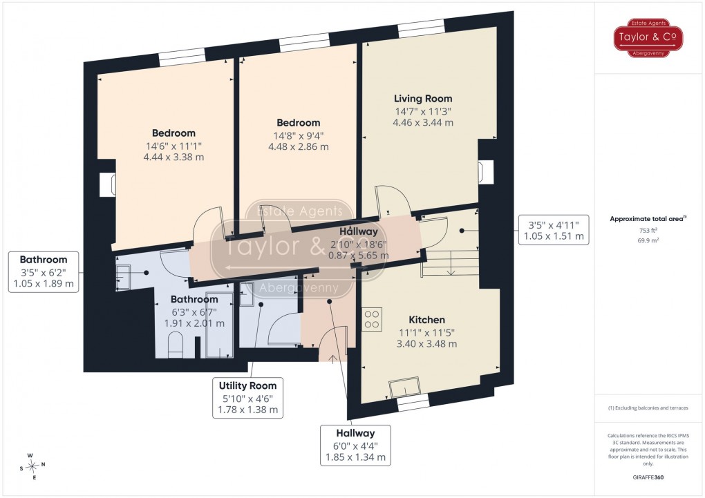 Floorplan for Nevill Street, Abergavenny, NP7