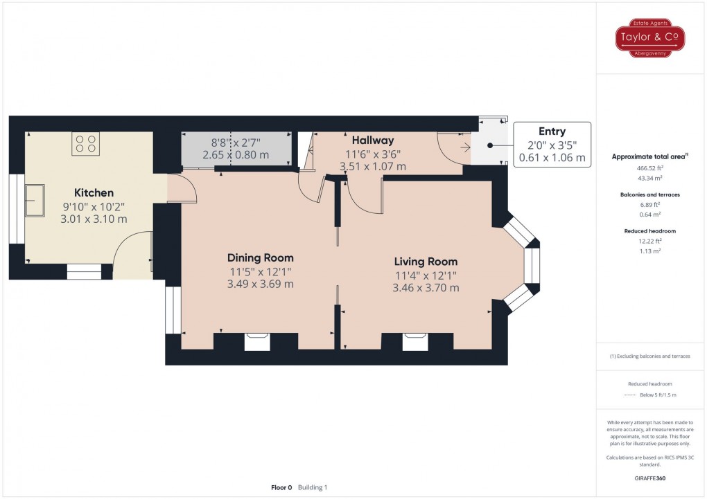 Floorplan for Ross Road, Abergavenny, NP7
