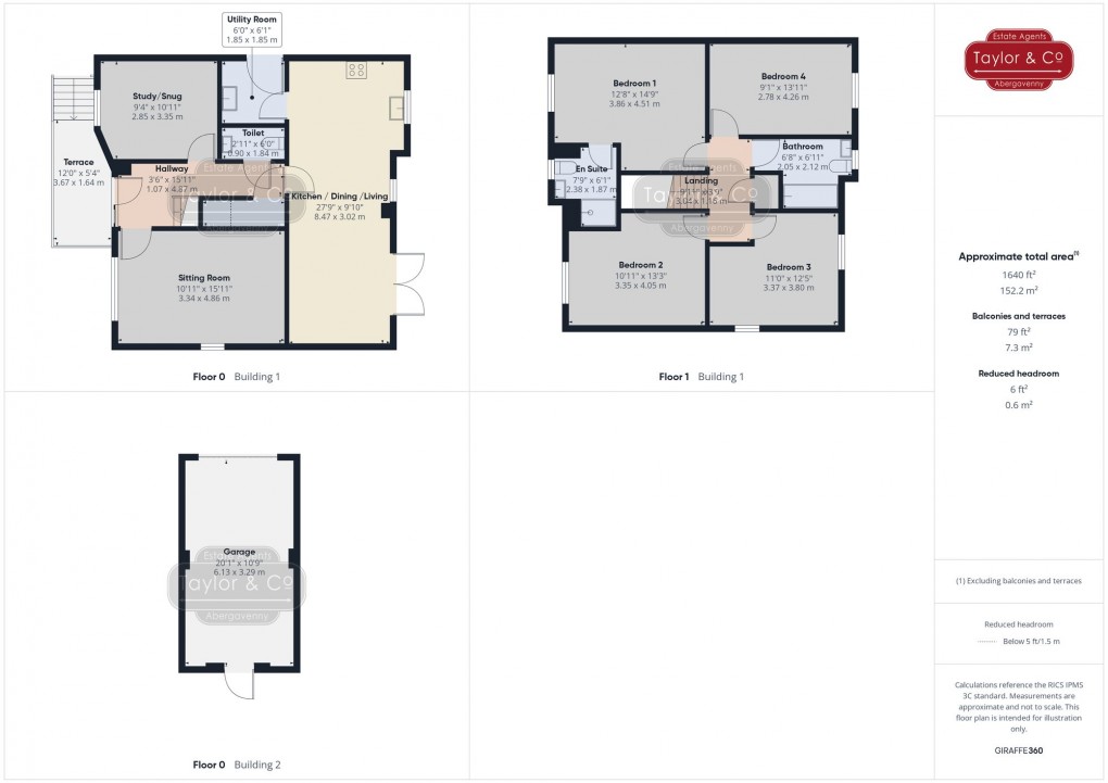 Floorplan for Drakestone Court, Cross Ash, NP7