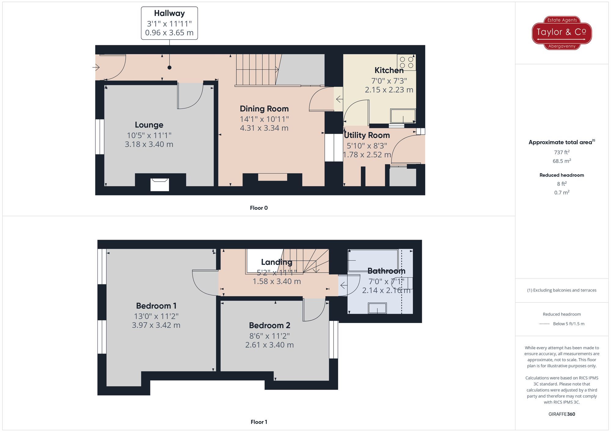 Floorplans For Stanhope Street, Abergavenny, NP7