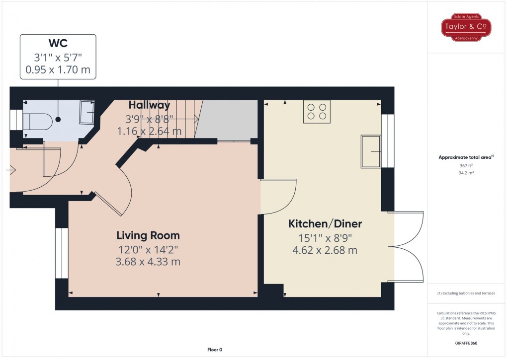 Floorplan for Maindiff Drive, Llantilio Pertholey, NP7